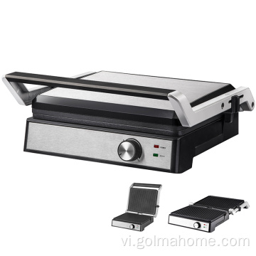 Liên hệ Grill BBQ Grill Sandwich Press Panini Maker với nhôm nâng Lever LED Hiển thị điện Grill